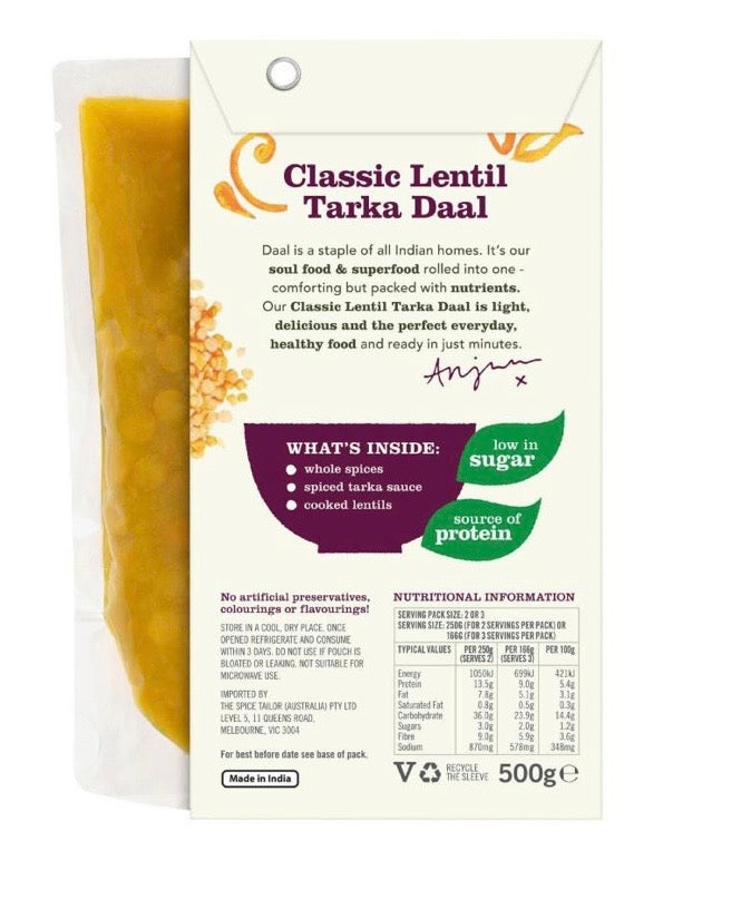 The Spice Tailor Classic Lentil Tarka Daal | 500g